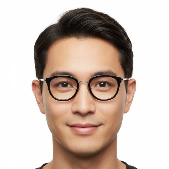 Berluti Mens Round/Oval Black Titanium Transparent Fashion Designer Eyewear